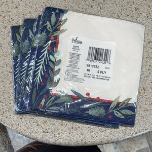 Festive Napkins 16ct 2 Ply 5 Packs Bulk Holiday Party Supplies